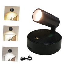 Spot Lights Indoor, Rechargeable Plant Spotlight Indoor, 360 Rotate Black