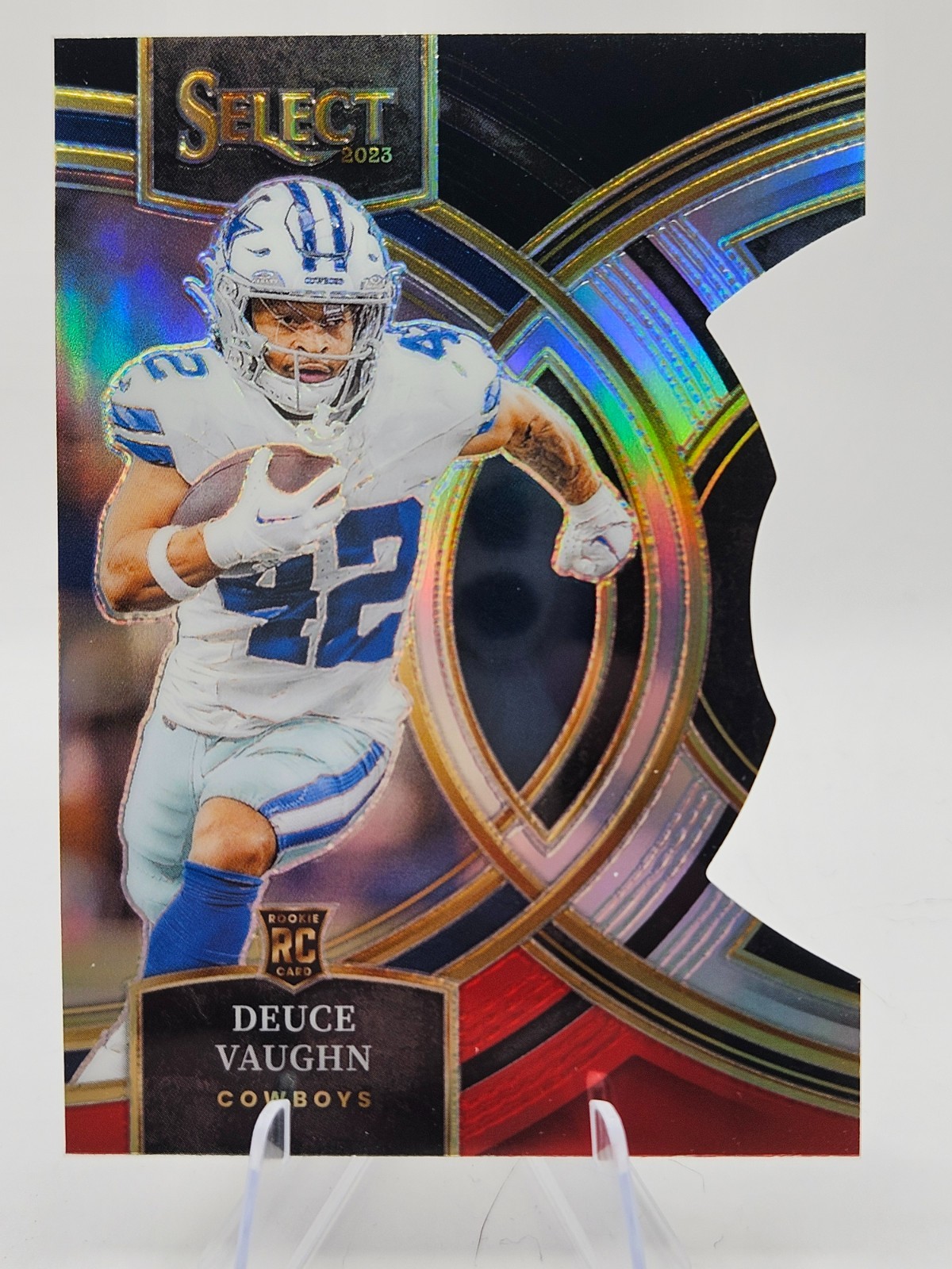 2023 Panini Select #128 Deuce Vaughn Black and Red Prizms Die Cuts