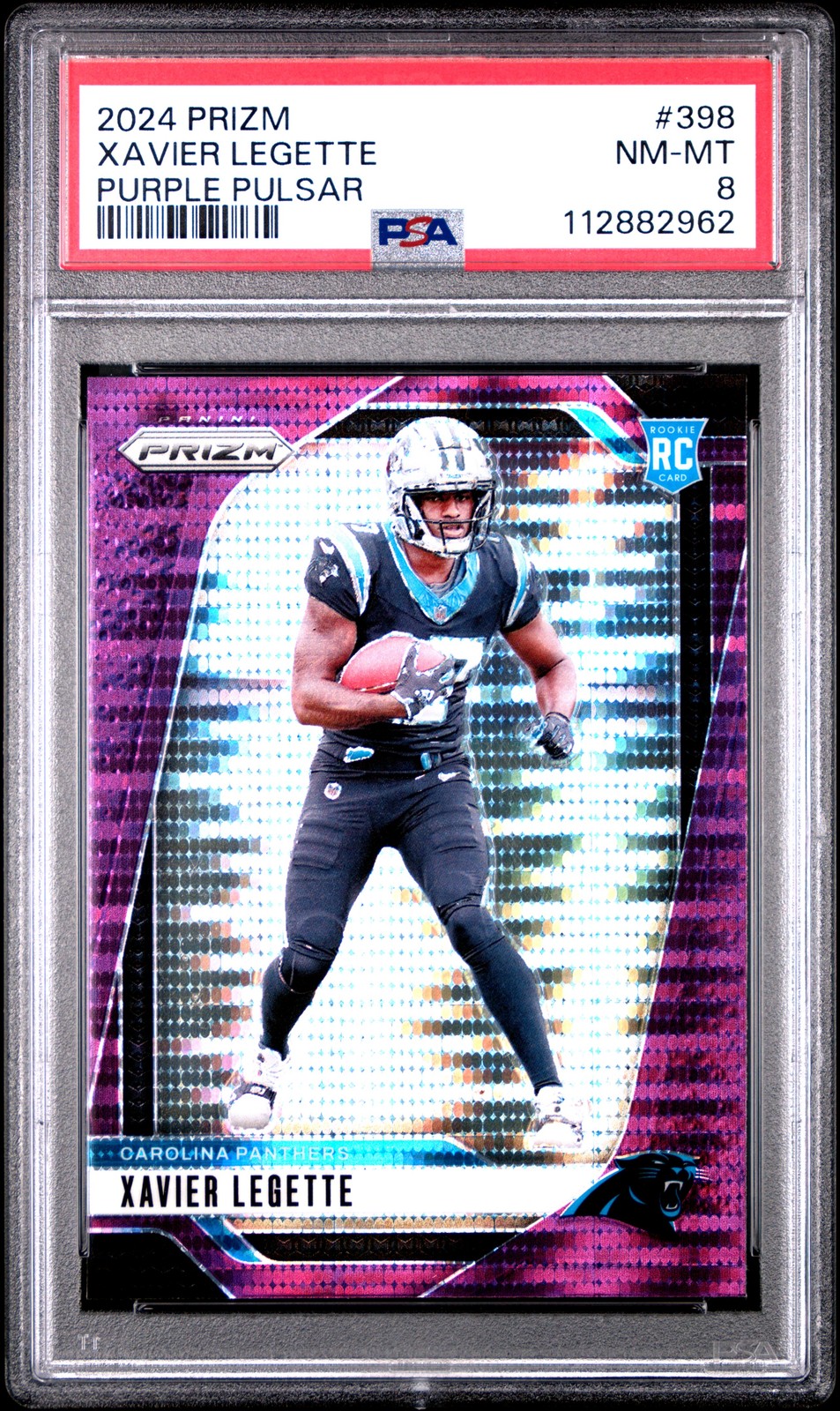 2024 PANINI PRIZM PURPLE PULSAR #398 XAVIER LEGETTE PSA 8