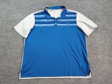 Adidas Shirt Mens XL Blue Gray Polo Casual Short Sleeve Button Performance Golf