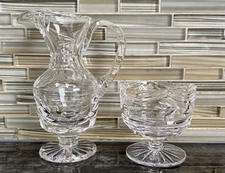 Vintage Tyrone Crystal Clarendon Cream Jug & Sugar Bowl Set