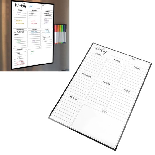 Magnet Weekly Planner Dry Erase Whiteboard Vertical To Do List Sheet - Picture 2 of 12