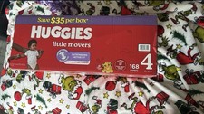 Huggies Little Movers Size 4 Diapers 168 Count for 22-37 lbs 0.33 per diaper