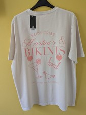 Ladies Bride Tribe T-shirt Size 16-18 Size Large Martinis & Bikinis Logo Hen Do!