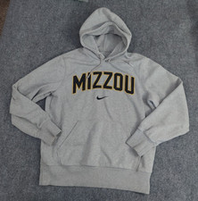 Missouri Tigers Mizzou Nike Hoodie Medium Gray Center Swoosh Pullover Fleece