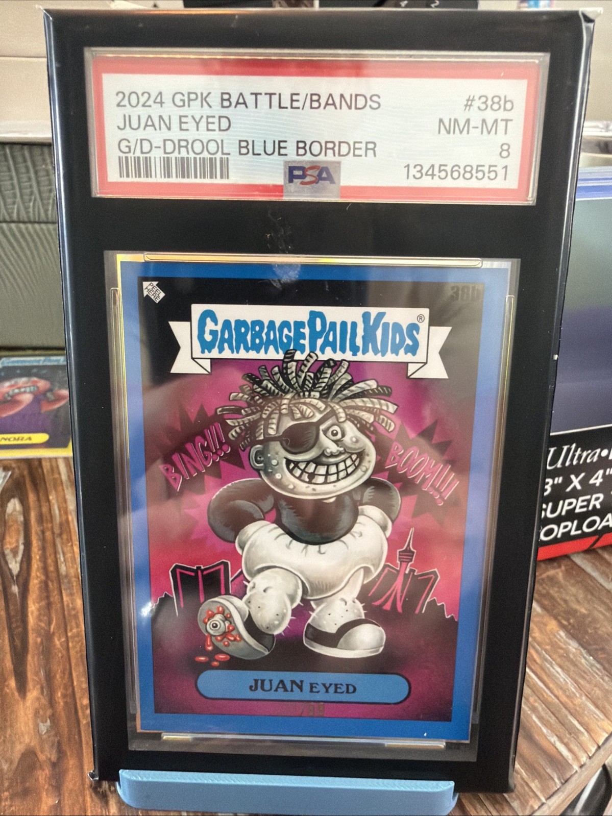 2024 GPK BATTLE/BANDS GREEN DAY JUAN EYED #38b DROOL BLUE 21/99 | PSA 8 NM-MT