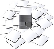 50 Pieces Mini Size Square Mirror Adhesive Small Square Craft Mirror Tiles for C