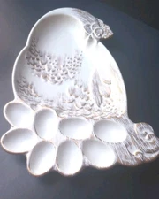 Vintage MCM Chicken Deviled Egg Plate -  Japan