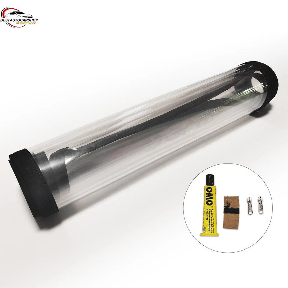 Clear Plastic Rear Window Black for 96-02 BMW Z3 with Zipper Slider GLue Thread Foto 2 de 4