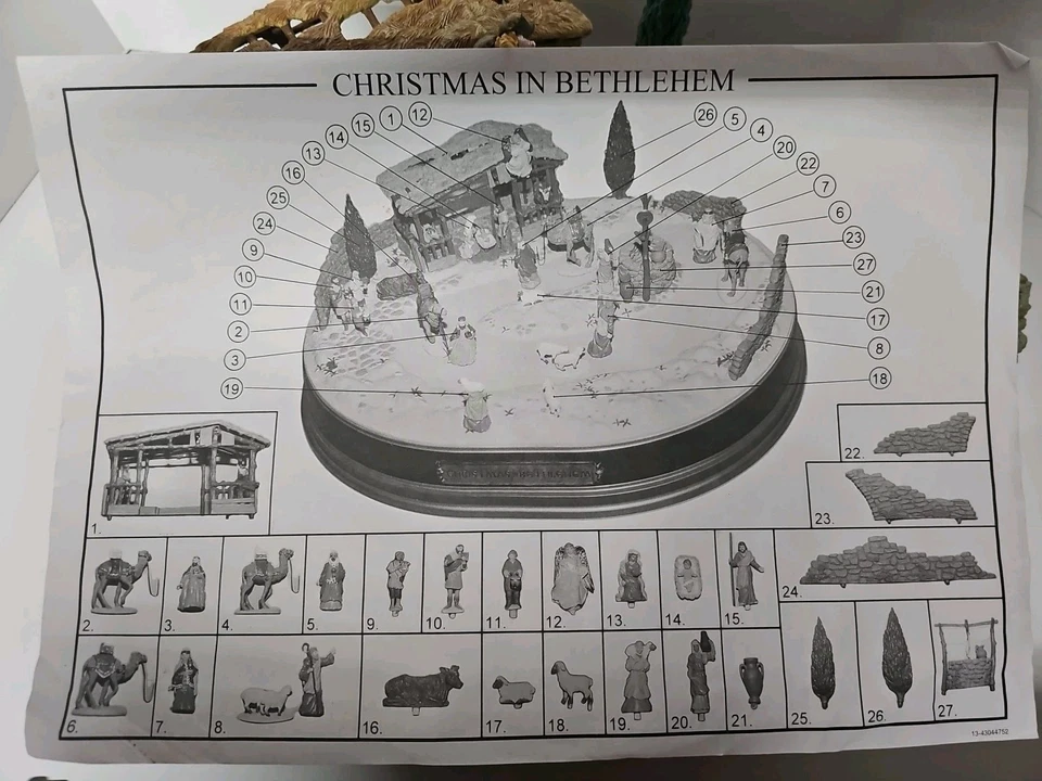1997 Mr. Christmas/Christmas in Bethlehem 32 pçs/20 hinos Presépio Animado - Imagem 2 de 4