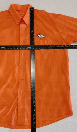 Denver Broncos Antigua Casual Long Sleeve Shirt Mens Size Large Orange Check NFL - Picture 4 of 7
