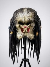 Máscara de látex hecha a mano inspirada en depredadores rastas ciencia ficción cosplay utilería exhibición