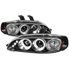 For 92-95 Honda Civic Eg Coupe Hatch Black Projector Headlights Halos Led Dots