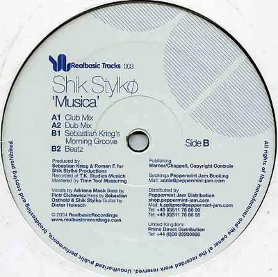 Shik Stylkø Musica Vinyl Single 12inch Realbasic Tracks