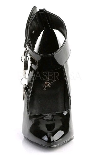 Submissive Slave Girl VAN434 Classic 4" Heel Pump W/ Ankle Cuffs n Padlock SZ 5 - Imagen 5 de 9