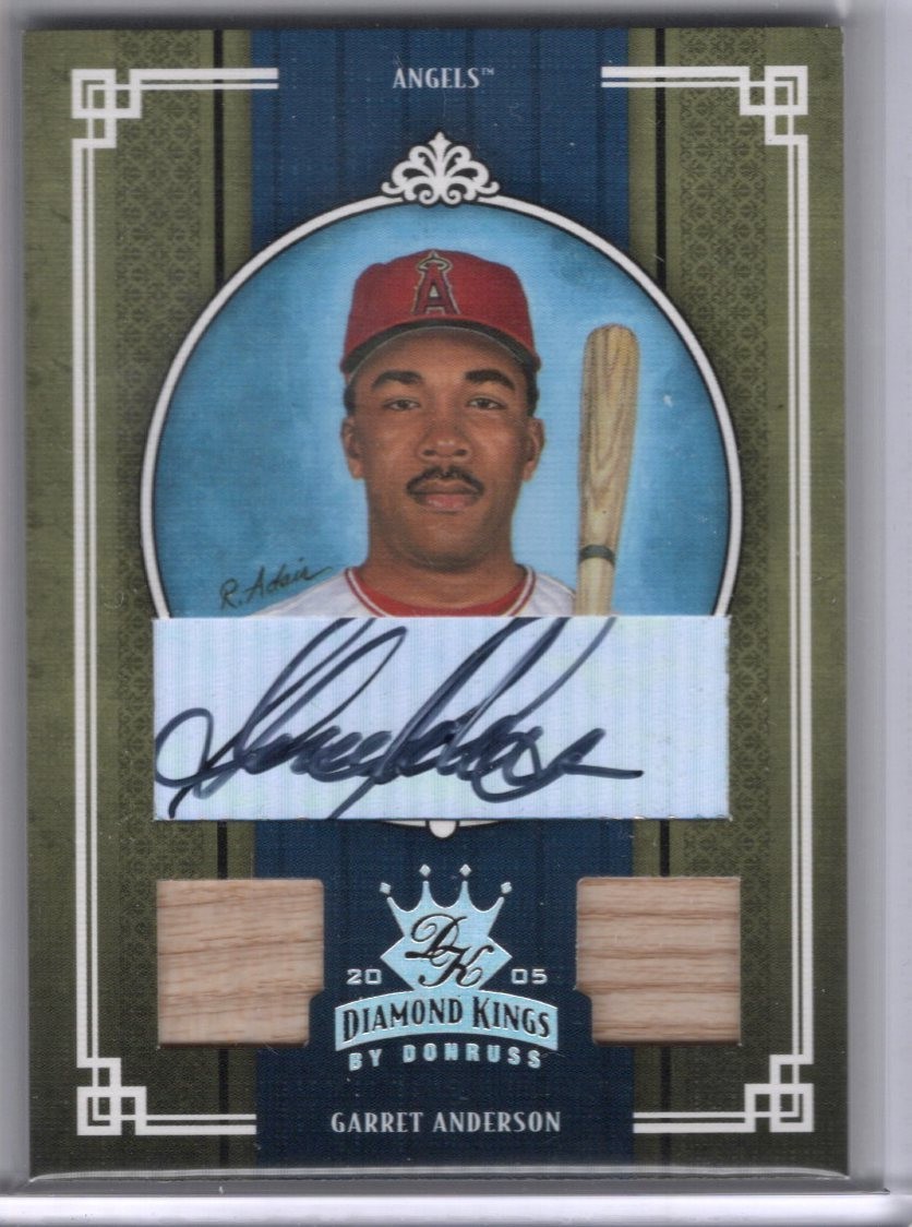 2005 Donruss Diamond Kings Garrett Anderson Signature Materials Bronze Auto /25