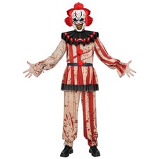 Adult Scary Clown Costume with Mask, Top, Skirt and Pants, Halloween Costumes...