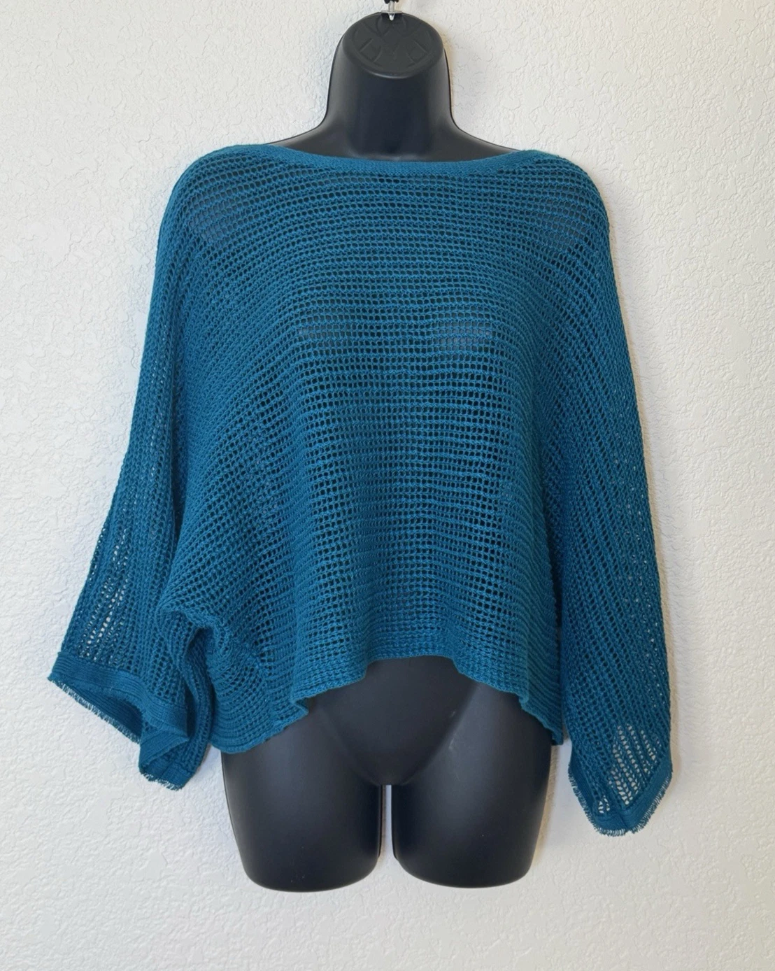 Eileen Fisher Womens Poncho Top Bateau Neck Open Knit Linen Medium Lagenlook
Opens in a new window o