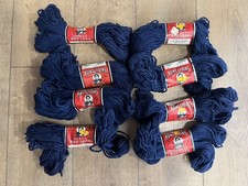 Vintage Aunt Lydias Heavy Rug Yarn Polyester 235B Navy Navy 8 Skeins