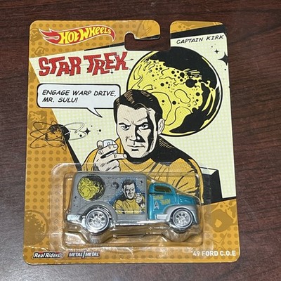 WILLIAM SHATNER HOTWHEELS CAPTAIN KIRK STAR TREK 1949 FORD C.O.E. REAL RIDERS