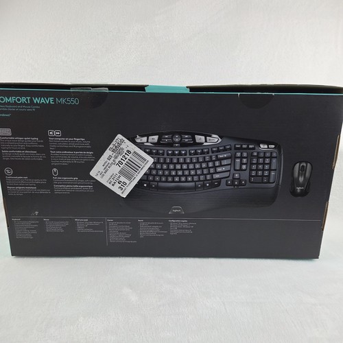 Logitech MK550 Comfort Wave Bezprzewodowa klawiatura i mysz Combo Czarna (K350) - Zdjęcie 14 z 14