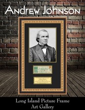 President Andrew Johnson Facsimile Signed Check Display Custom Framed