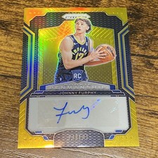 2024-25 Panini Prizm JOHNNY FURPHY GOLD /10 Rookie Penmanship Auto RC Pacers 223