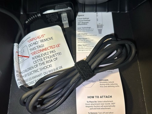 Beachwaver Backstage Pro Dryer Set W/ 3 Attachments Black/Rosegold - Picture 7 of 10