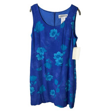 NEW Jessica Howard Shift Dress Size 12 Sleeveless Zip Back Lined Floral Blue