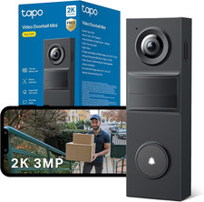 Tapo D205 2K 3MP Battery Doorbell Wireless, No Monthly Fee,160° FOV Ultra-Wide