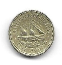 [2166] Jersey 1 Pound Coin dated 1998 in Nickel Brass KM#101