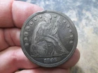 1846 US SEATED LIBERTY SILVER DOLLAR IN EXTRA FINE CONDITION RIM BUMPED