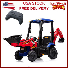 12V Ride on Excavator w/Trailer  Front Loader for Kids w/4 in 1 Ride On Excavat