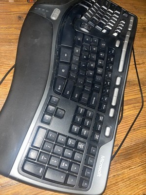 Microsoft Natural Ergonomic Keyboard Silver Black 4000v1.0 KU-0462 Working
