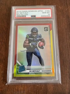 DK METCALF | 2019 Donruss Optic Rated Rookie #163 | Red Yellow | PSA 10