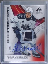 2019-20 SP Game Used CHL Edition Red 43/90 Alexis Lafreniere #1 Patch Auto 1o0e