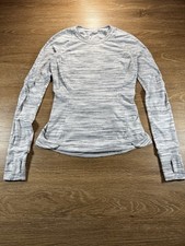 Lululemon   Swiftly Tech Long Sleeve Women  s 4 Gray Space Dye Run Thumbholes