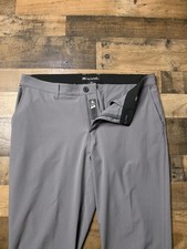 TravisMathew Pants Mens 36x32 Gray Performance Stretch Golf Chino Tech Casual