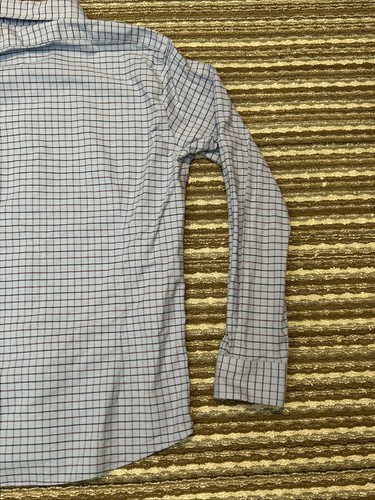 Brooks Brothers Hemd Gr. M Milano Fit Bügelfrei Stretch Blau Kariert Button Down - Bild 11 von 16