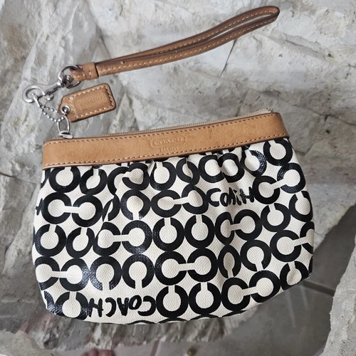 Y2K COACH SIGNATURE Pelle MONOGRAMMA POLSO Nero Beige Marrone Blu Vintage ?