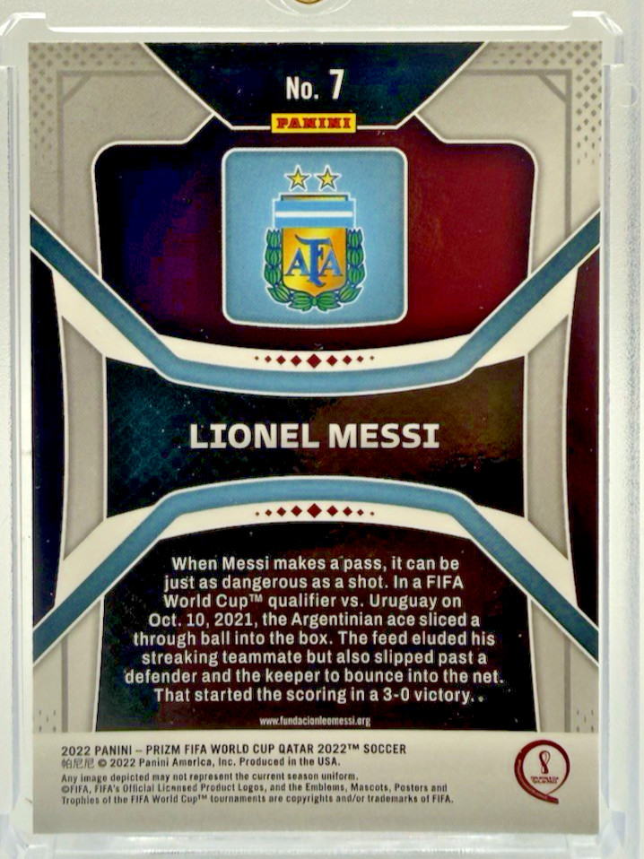 2022-23 Panini Prizm World Cup Lionel Messi #7 Argentina view 2