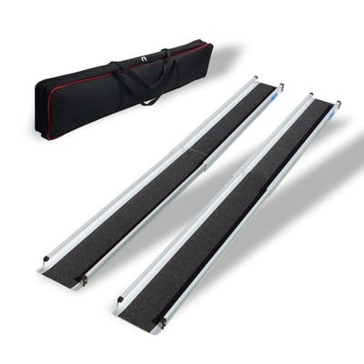 Rollstuhlrampe Teleskoprampe Laderampe Alu 272 kg 105-183 cm für Rollstuhl Paar