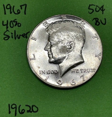 1967 Kennedy Half Dollar 50c BU 40% Silver Uncirculated Coin See Pictures