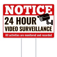 Video Surveillance Sign 8''X12'' Under 24 Hour Video Surveillance Yard Signs