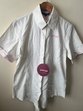 Just Togs Top Size 12 New Sofia Show Shirt Short Sleeve White