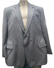 Henry Grethel Gray Size 54L Mens Suit Coat Poly/Wool Blend