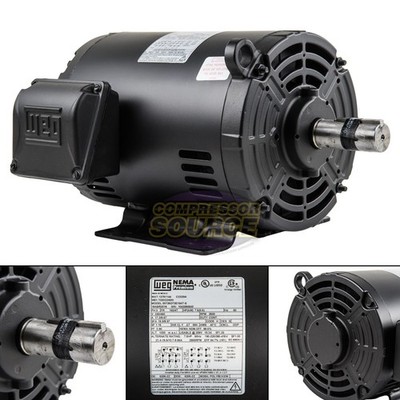 7.5 HP 3 Phase Electric Motor Air Compressor Duty 184T Frame 3500 RPM 3Ph WEG