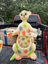 Vintage Blow Mold Kangaroo Toy Box Hamper 33 EDWARD MOBLEY With Apron