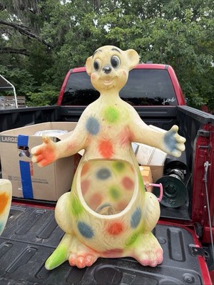 Vintage Blow Mold Kangaroo Toy Box Hamper 33  EDWARD MOBLEY With Apron