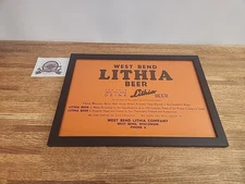 Vintage West Bend Lithia Beer, Wisconsin Beer Advertisement, Paper Sign